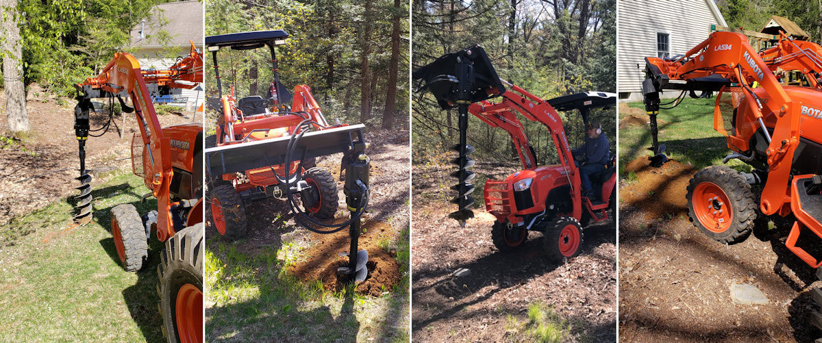 NH Tractor Work  Post Hole Digging - Fence Hole Digging - Form Hole Digging