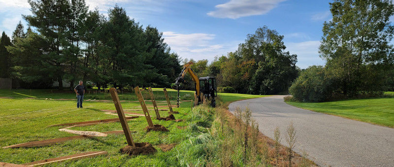 NH Mini Excavator For Hire - Fence Post Holes