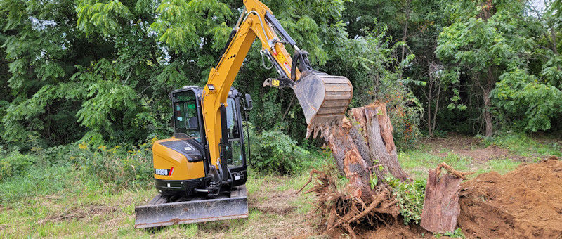 NH Mini Excavator For Hire - Stump Removal in Southern NH